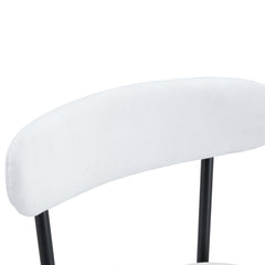 Fashionable Ergonomic High Legged Bar Chairs with White Fabric Cushions - Set of 2