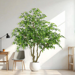 7FT Artificial Banyan Tree Realistic Silk Leaves