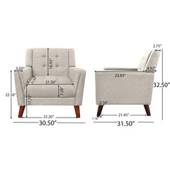 Luminaesque Fabric Upholstered Armchair With Tufted Back