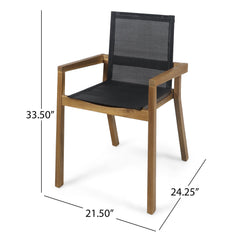 7 Pieces Acacia Wood Outdoor Dining Set with 6 Chairs