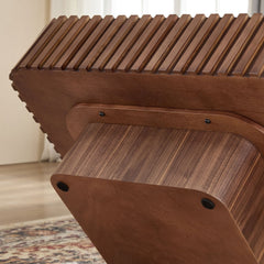 31.5 Inch Modern Handcraft Drum Coffee Table Walnut