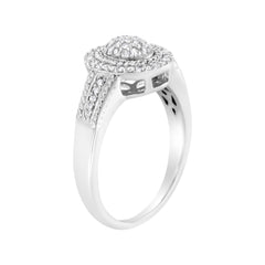 .925 Sterling Silver 1/3 Cttw Pave Set Round-Cut Diamond Braided Halo Cocktail Ring (I-J Color, I2-I3 Clarity) - Size 7