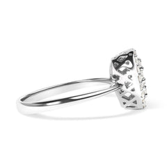10K White Gold 3/8 Cttw Round-Cut Lab Grown Diamond Cluster Pear Promise Ring (G-H Color, VS2-SI1 Clarity) - Size 7