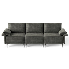 Large 3-Seat Sofa Sectional with Metal Legs for 3-4 people