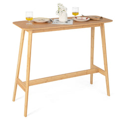 48 Inch Bamboo Bar Table High Top Console Dining Pub Table-Natural