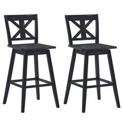 Set of 2 360-Degree Swivel Bar Stools for Home Restaurant