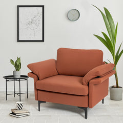 Modern Fabric Accent Armchair with Original Distributed Spring and Armrest Cushions