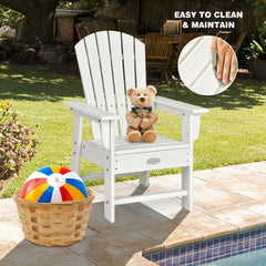 Patio Kids' Adirondack Chair with Ergonomic Backrest-White
