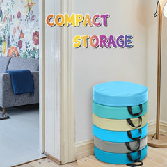 6 Pieces 15 Inch Round Toddler Floor Cushions-Blue