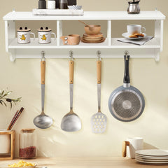 Wall Mount Cubby Organizer Hooks Entryway Storage Shelf