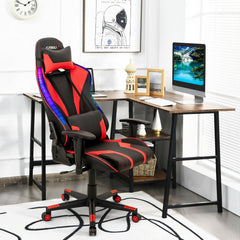 Gaming Chair Adjustable Swivel Computer Chair with Dynamic LED Lights