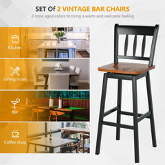 30.5 Inches Set of 2 Swivel Bar Stools with 360° Swiveling