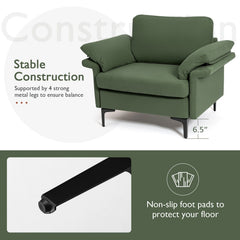 Modern Fabric Accent Armchair with Original Distributed Spring and Armrest Cushions