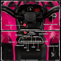 12V Kids Ride On ATV 4 Wheeler with MP3 and Headlights-Pink