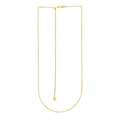 14k Yellow Gold Adjustable Wheat Chain 1.0mm