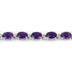 7.98 Carat Genuine Amethyst .925 Sterling Silver Bracelet