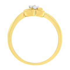 14KT Yellow Gold 1/20 ctw. Dual Heart Diamond Ring (K-L, I1-I2) - Size 7