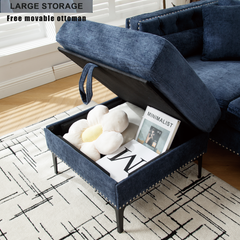 Modern Lounge Chenille Sectional Sofa