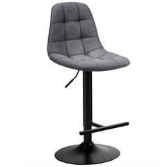 2Pcs Adjustable Bar Stools Swivel Counter Height Linen Chairs -Gray
