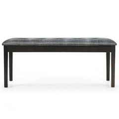Upholstered Dining Room PU Bench Solid Wood Button Tufted