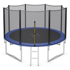 8/10/12/14/15/16 Feet Outdoor Trampoline Bounce Combo with Safety Closure Net Ladder-14 ft
