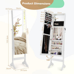 Standing Jewelry Cabinet with Full Length Mirror