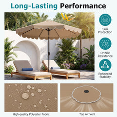 10 FT Patio Umbrella with Push Button Tilt and Crank