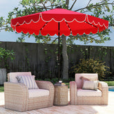 10 Feet Solar Patio Umbrella with 24 LED Lights-Red