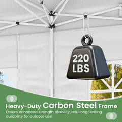 10 X 20 Feet Pop up Canopy Tent Instant Setup with 6 Sidewalls