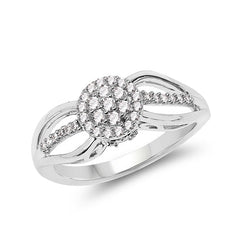 0.25 Carat Genuine White Diamond 14K White Gold Ring (E-F Color, SI Clarity)