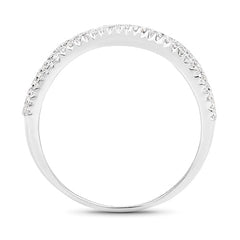 0.46 Carat Genuine White Diamond 14K White Gold Ring (F-G Color, SI Clarity)