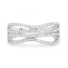 0.46 Carat Genuine White Diamond 14K White Gold Ring (F-G Color, SI Clarity)