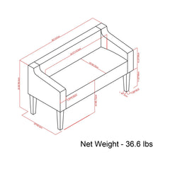Parris Upholstered Bench - Platinum