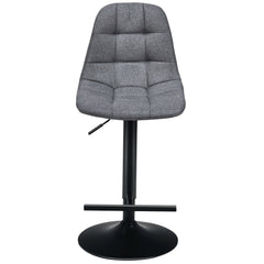2Pcs Adjustable Bar Stools Swivel Counter Height Linen Chairs -Gray