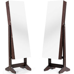 Standing Jewelry Armoire Cabinet with Full Length Mirror