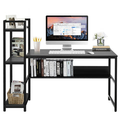 59-Inch Computer Desk Home Office Workstation 4-Tier Storage Shelves