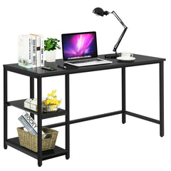 47 Inch Computer Desk Office Study Table Workstation Home with Adjustable Shelf Black