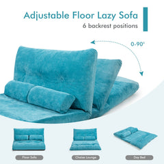 6-Position Adjustable Sleeper Lounge Couch with 2 Pillows