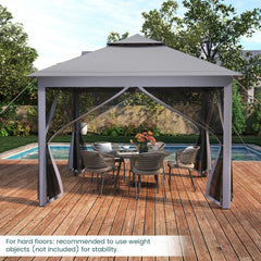 11 x 11 Feet 2-Tier Pop-Up Gazebo Tent Portable Canopy Shelter Carry Bag Mesh