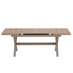 Flexible Outdoor Dining Set with Extendable Table and Six Chairs