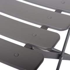 3 Pieces Patio Bistro Balcony Metal Chair Table Set - Gray