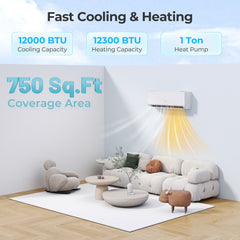 SEERXtreme Series ENERGY STAR Certified 12000 BTU 24 SEER2 208-230V Mini Split Heat Pump Heating at -15°F