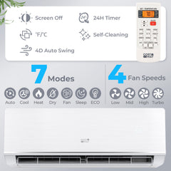 SEERXtreme Series ENERGY STAR Certified 12000 BTU 24 SEER2 208-230V Mini Split Heat Pump Heating at -15°F