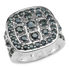 2.60 Carat Genuine Blue Sapphire .925 Sterling Silver Ring