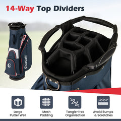 Golf Cart Bag Lightweight Portable Golf Club Organizer Bag
