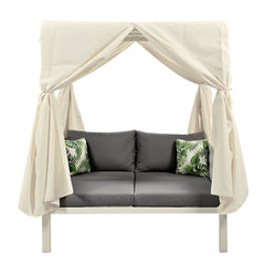 U_Style Outdoor Patio Sunbed with Curtains