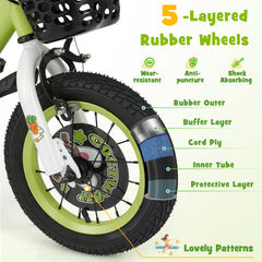 12 Inch Kids Bike Adjustable with Detachable Training Wheels for 3-4 Years Old-12 inches