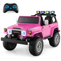 12V 2-Seat Licensed Kids Ride On Toyota FJ40 Car with 2.4G Remote Control-Pink