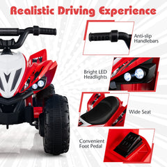 12V Kids Ride On ATV 4-Wheeler Quad with LED Lights and 7 mph Max Speed