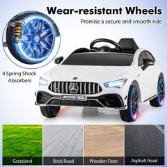 12V Kids Ride on Car Mercedes-Benz AMG CLA 45 with Remote-White